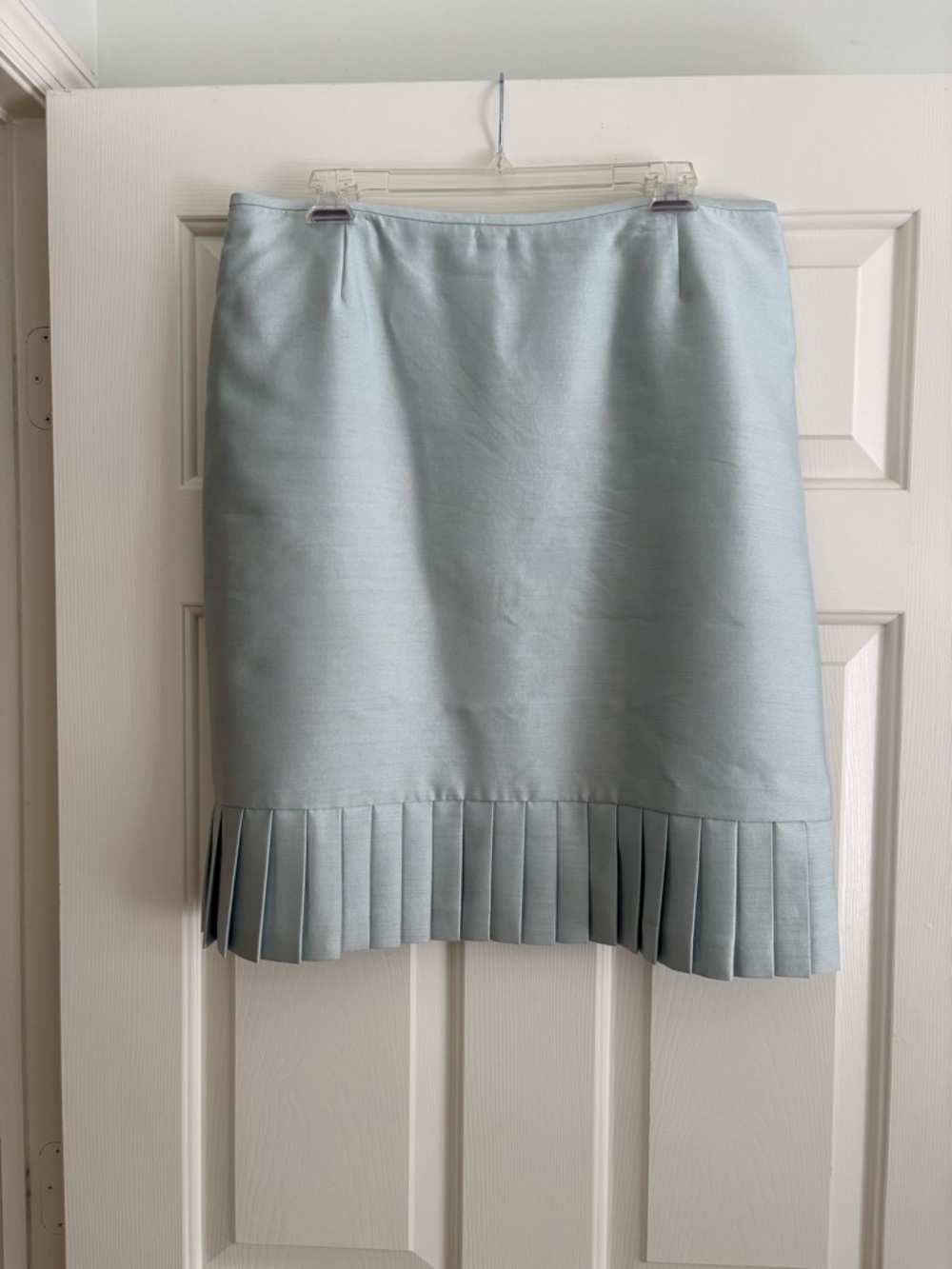 Tahari Light Blue Pleated Blazer & Skirt Two-Piece Suit - Picture 6 of 9